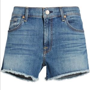 7 for All Mankind High Waist Cutoff Jean Shorts 26